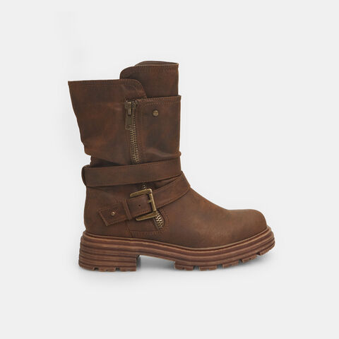 Botas de mujer con correa , Marrón Botas de mujer con correa , Marrón